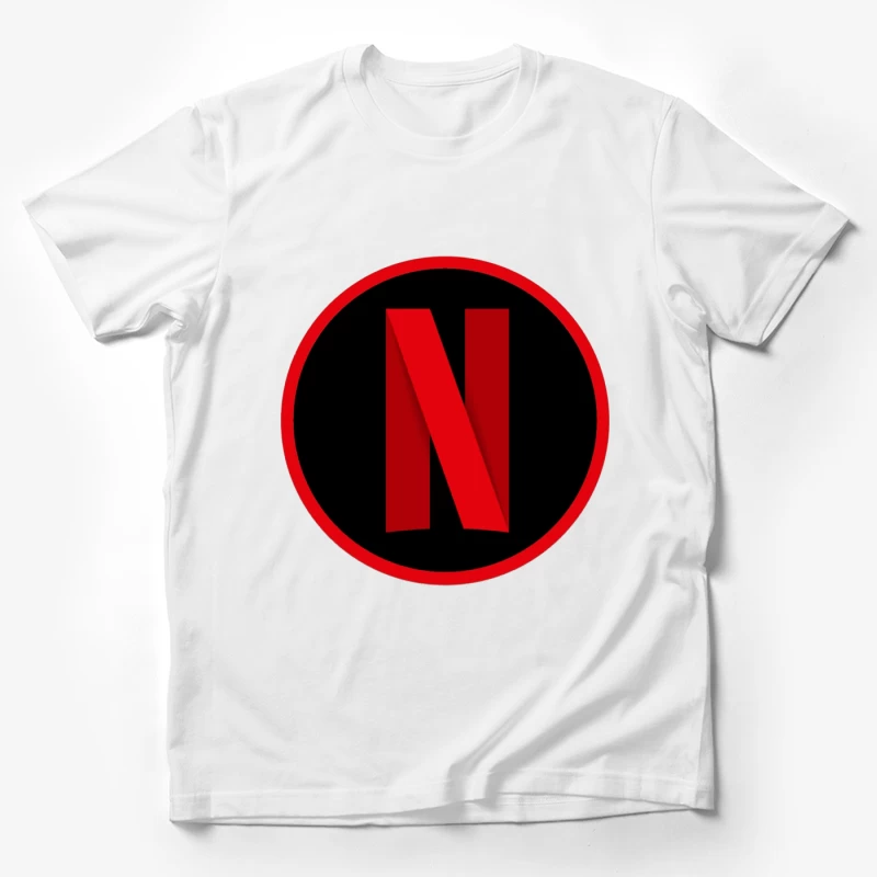 Netflix Streaming Service Logo in Red and Black Circle Male T-Shirt