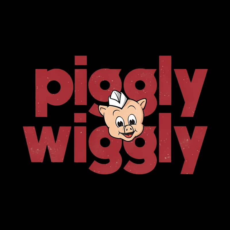 Vintage Piggly Wiggly Supermarket Logo with Cartoon Pig Tapestry