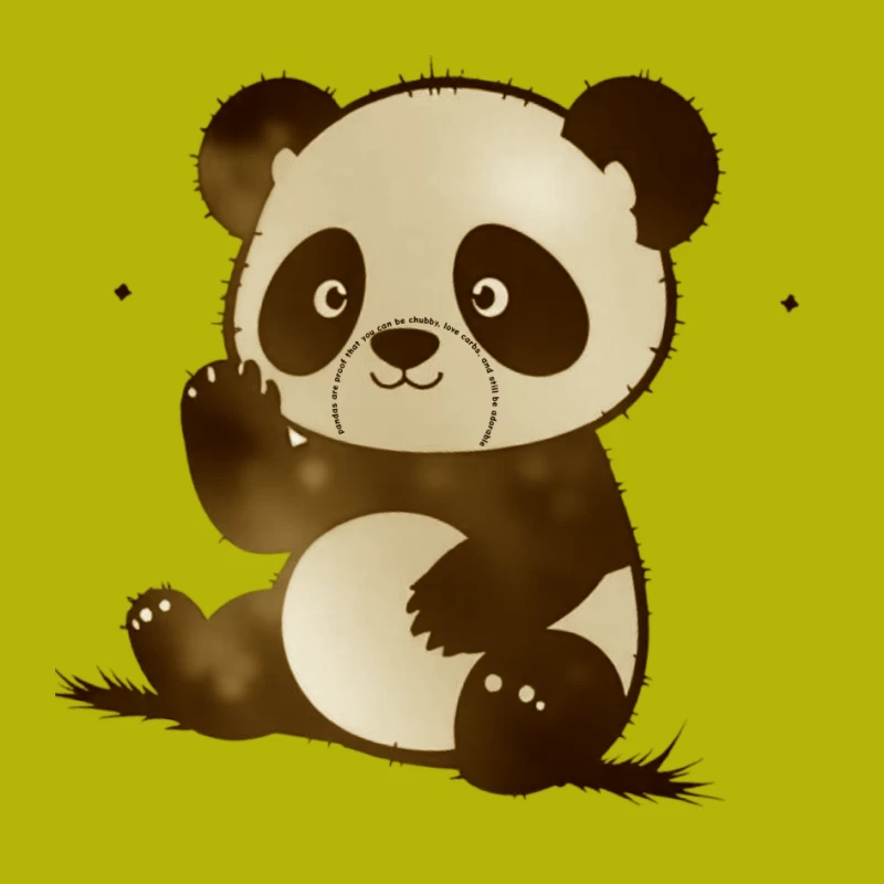 Cute Cartoon Panda Bear Illustration Pin