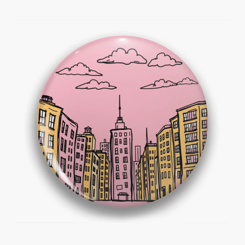 Cityscape Illustration Pin
