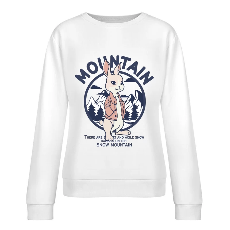 Schneehase auf Berg im Vintage-Stil Damen Pullover Sweatshirt