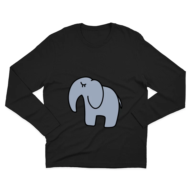 Éléphant dessiné, minimaliste, illustration simple Homme Manches Longues T-Shirt