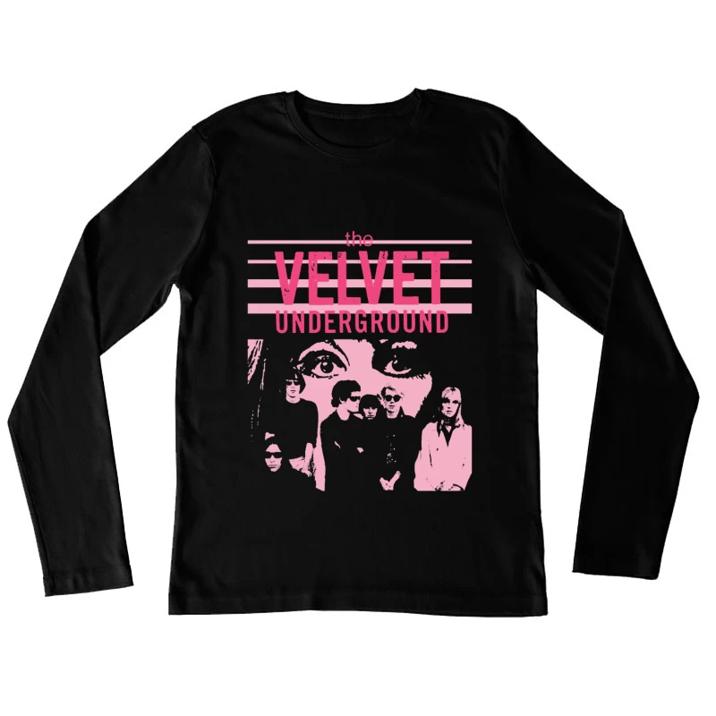 The Velvet Underground Vintage Pink Album Art Design Female Long Sleeve T-Shirt