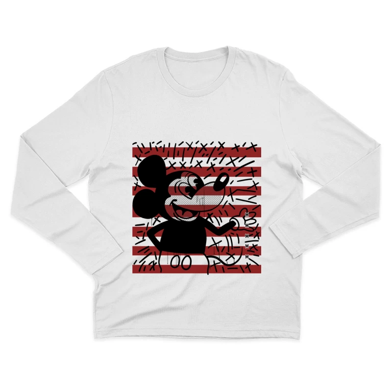 Künstlerische Silhouette mit Mustern Herren Langarm T-Shirt