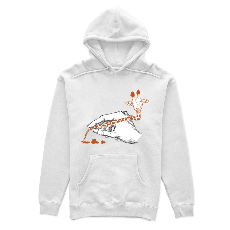 Illustration créative d'une main et d'une girafe Femme Sweat à capuche