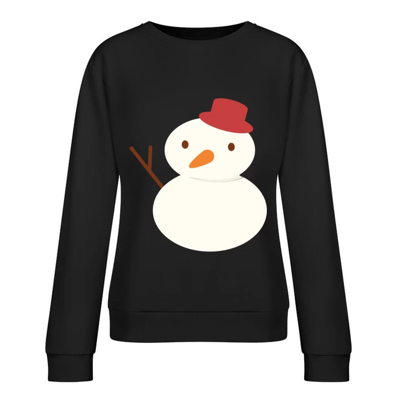 Bonhomme de neige adorable avec chapeau rouge Femme Sweat-shirt à enfiler