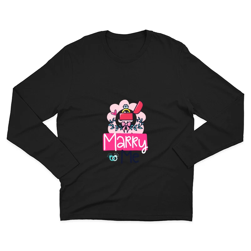 Demande en Mariage Romantique Homme Manches Longues T-Shirt
