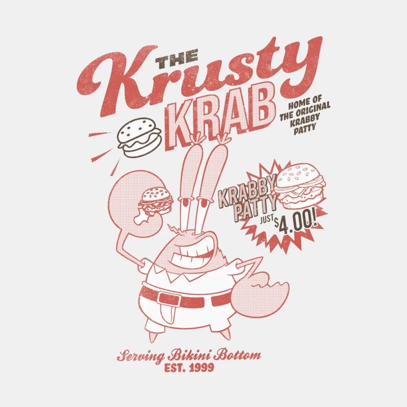 Retro Krusty Krab Advertisement from SpongeBob SquarePants Male Tank Top