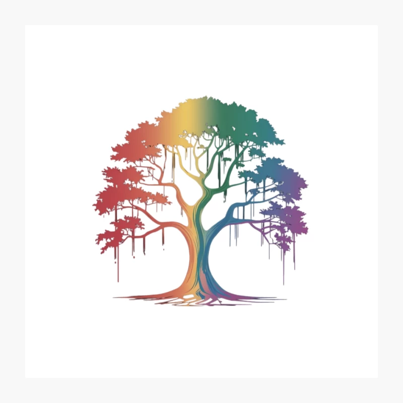 Rainbow Tree: A Colorful Symbol of Diversity and Nature Pin