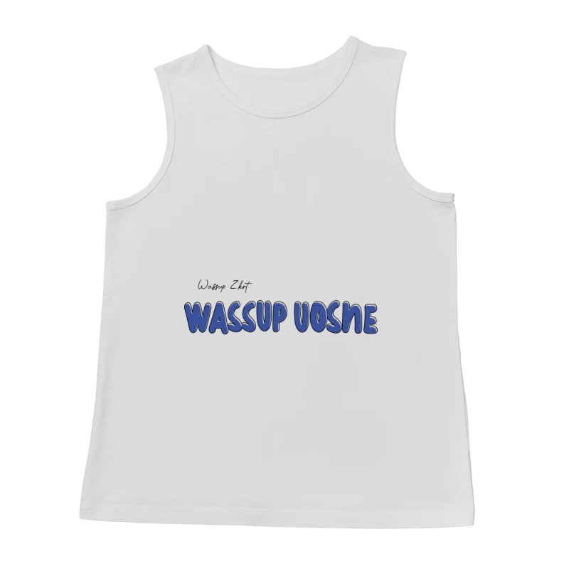 Moderne Schrift auf Blau Herren Tanktops