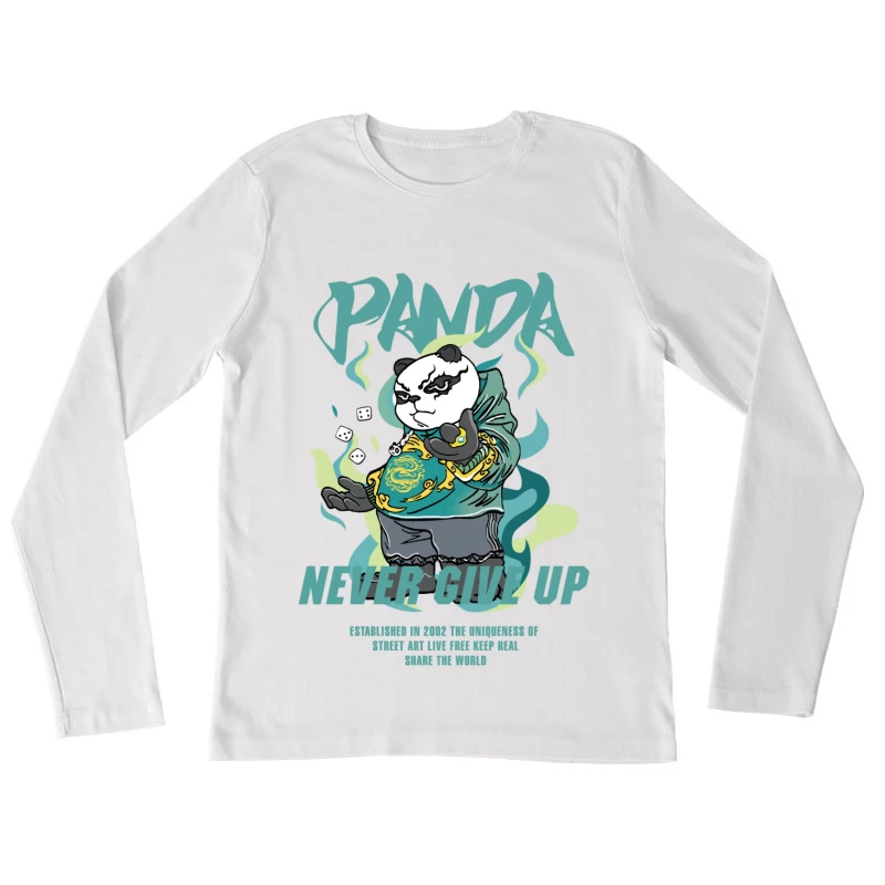 Panda Street Art Inspiration Damen Langarm T-Shirt