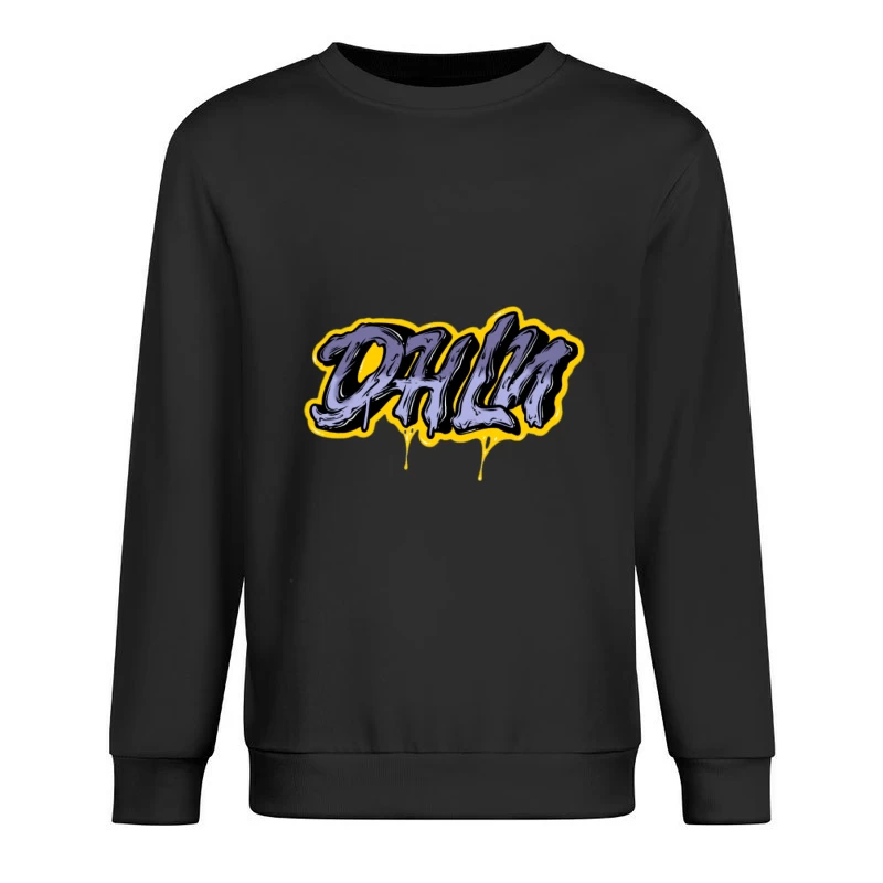 Graffiti-Logo mit gelber Umrandung Herren Pullover Sweatshirt