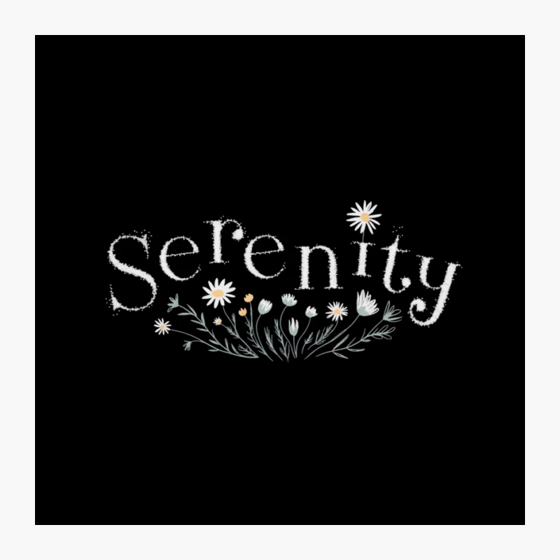 Serene Floral Typography: Daisies and Calligraphy Pin