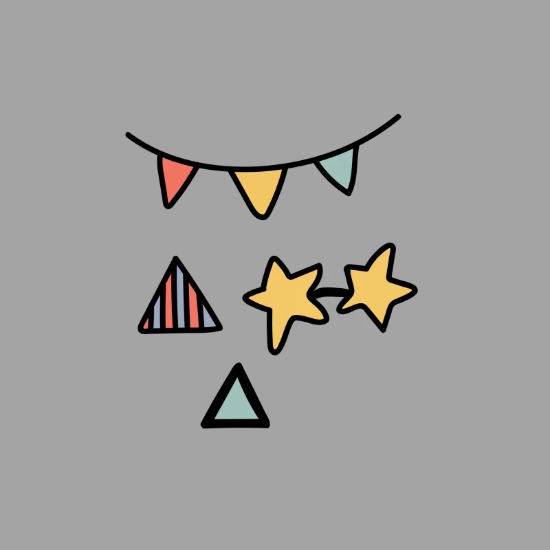 Décor de fête avec motifs étoilés et triangulaires Femme T-Shirt
