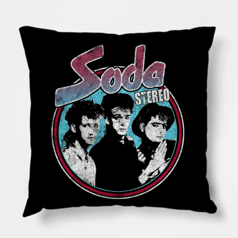 Soda Stereo Vintage Throw Pillow