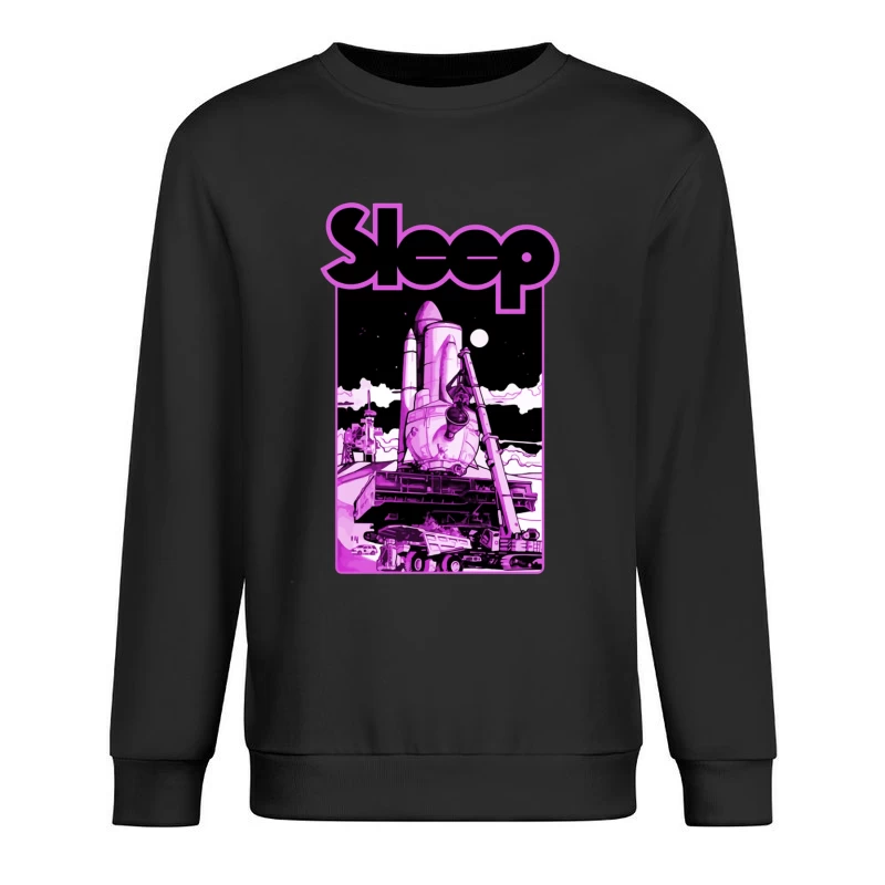 Sleep Band's Purple Rocket Industrial Space Art Male Pullover Sweatshirt