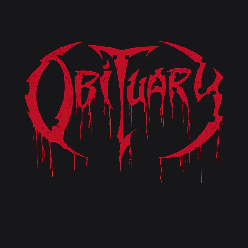 Obituary Cause of Death Red Logo Male Pullover Hoodie