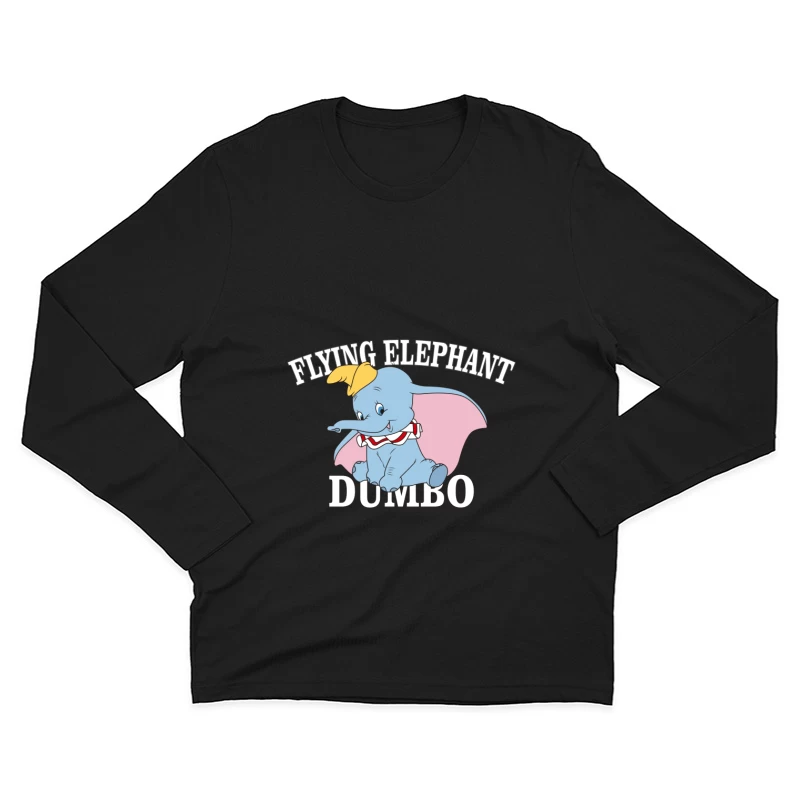Fliegender Elefant Dumbo Illustration Herren Langarm T-Shirt
