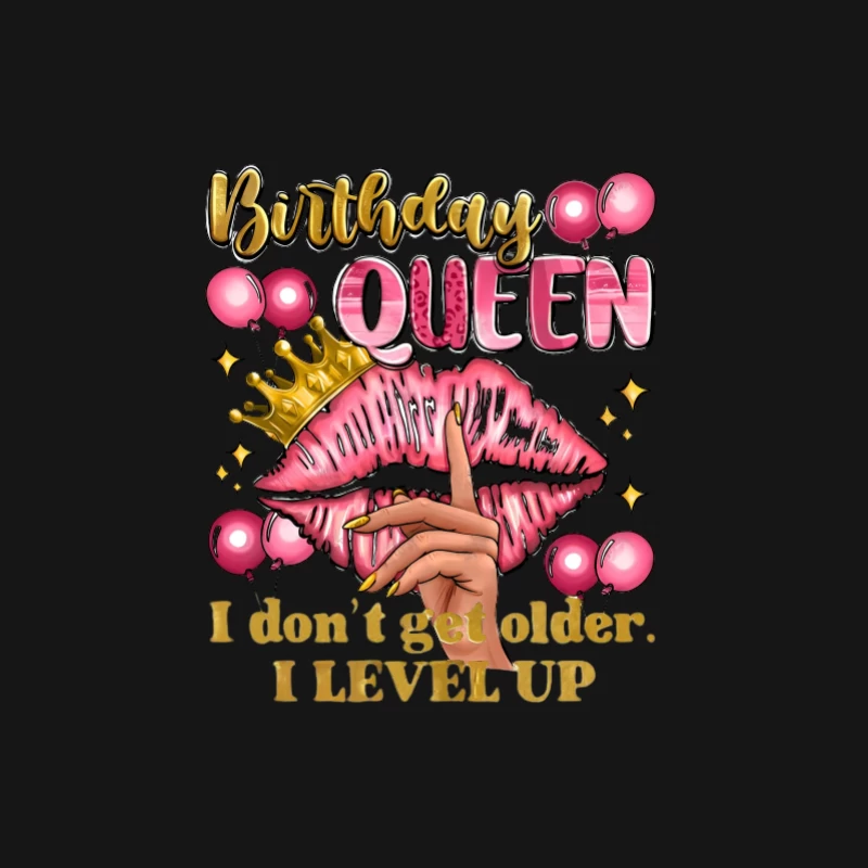 Reine d'anniversaire avec couronne et lèvres Homme Manches Longues T-Shirt