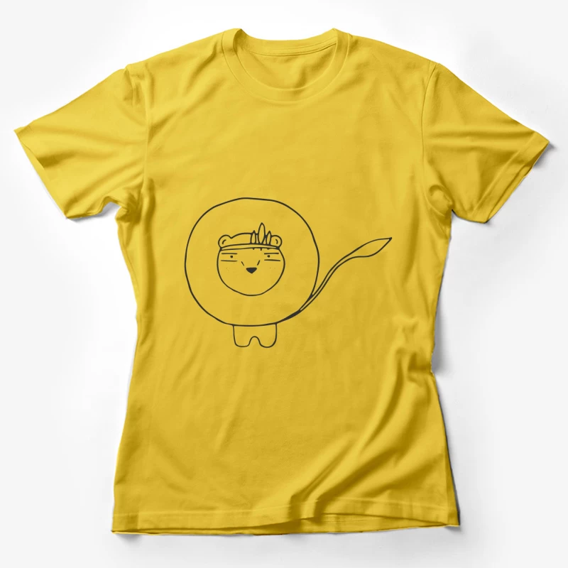 Dessin de lion adorable en ligne Femme T-Shirt