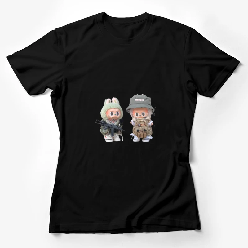 Niedliche Figuren in militärischer Verkleidung Damen T-Shirt