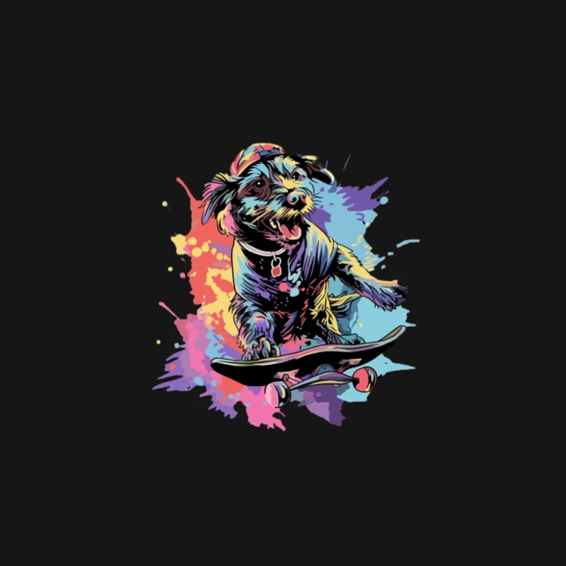Chien branché en skateboard Femme Manches Longues T-Shirt