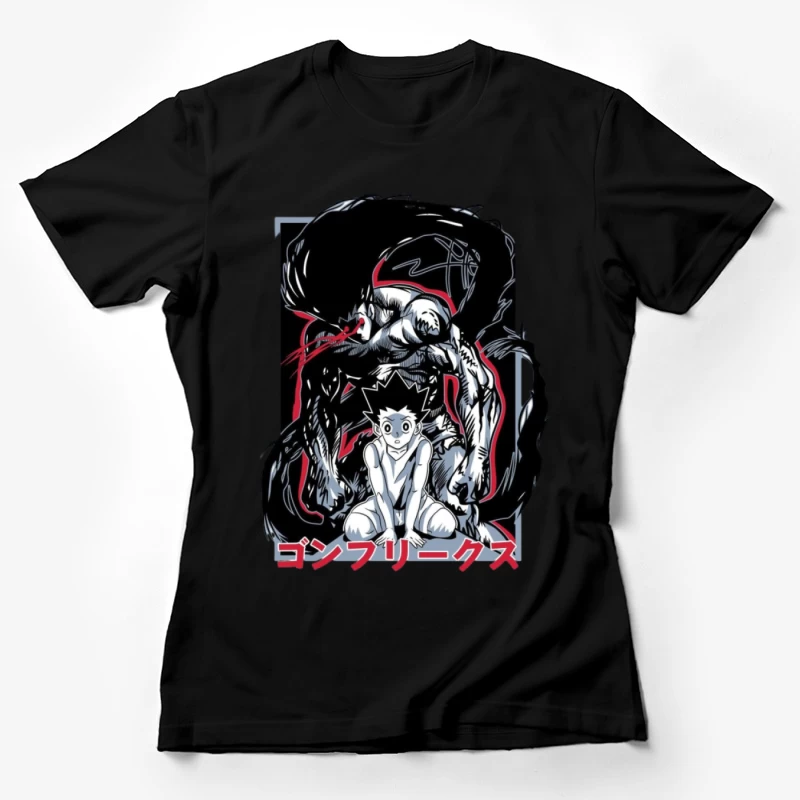 Anime Charakter und dunkle Gestalt Damen T-Shirt