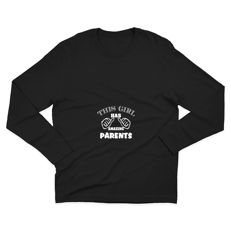 Design amusant pour filles avec parents Homme Manches Longues T-Shirt