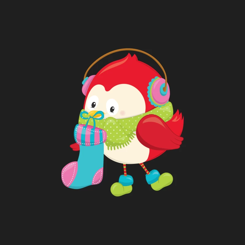 Oiseau mignon avec cache-oreilles et chaussette Homme Débardeur