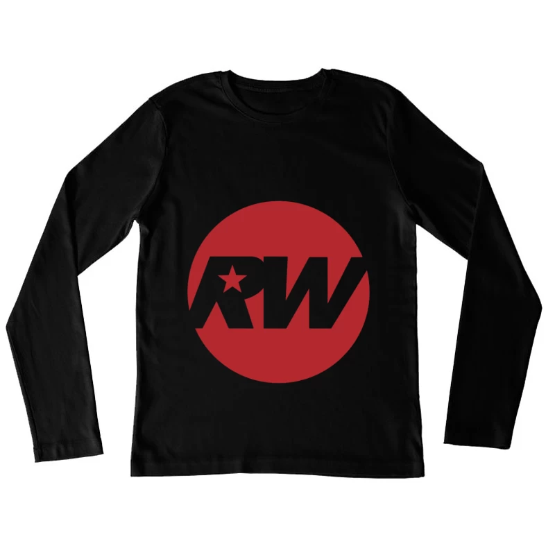 Red and White RW Star Logo Design Female Long Sleeve T-Shirt