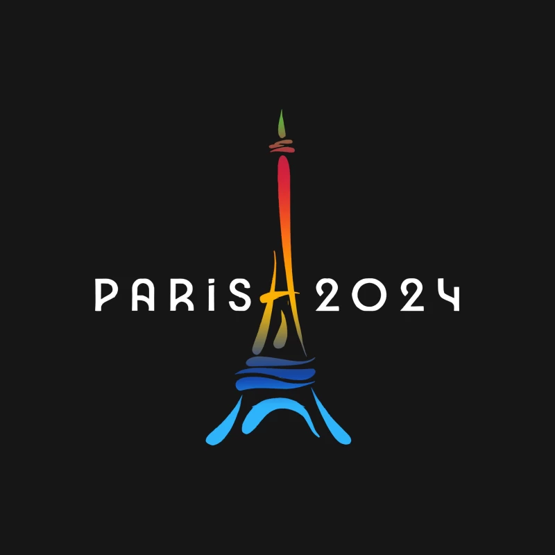 Logo der Olympischen Spiele Paris 2024, Eiffelturm, Regenbogenfarben Herren T-Shirt