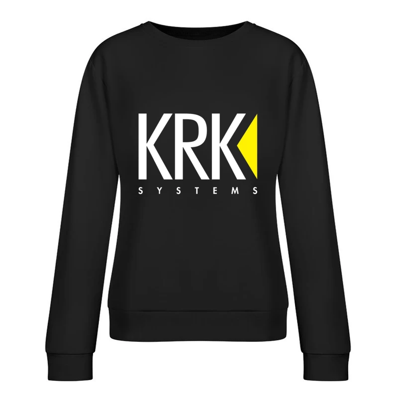 KRK Systems Minimalist Logo Design with Yellow Accent Female Pullover Sweatshirt