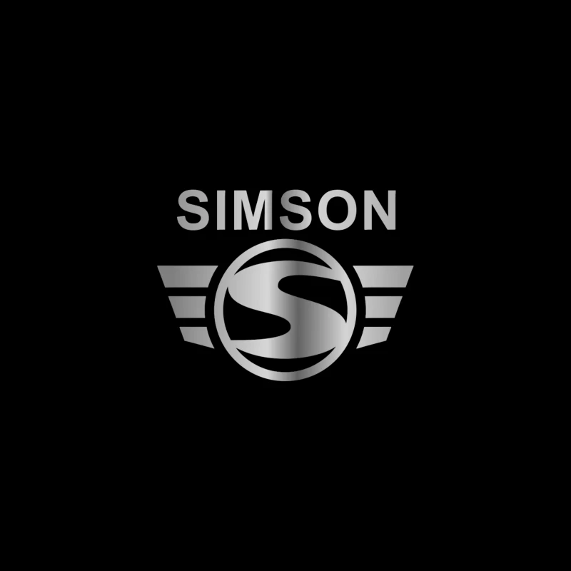 Simson Vintage Motorcycle Brand Logo with Silver Wings Desk Mat