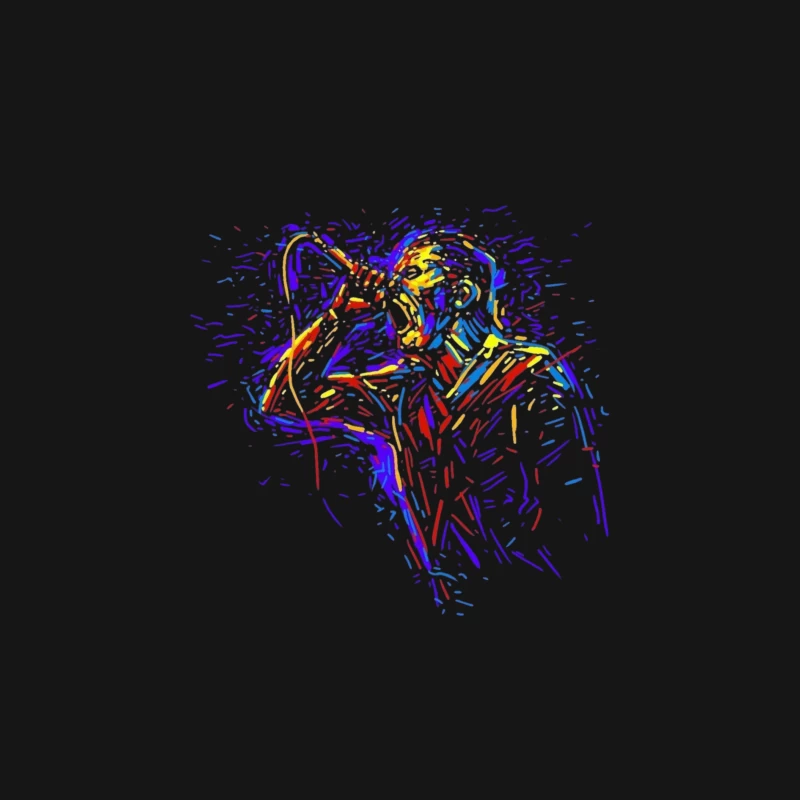 Colorful Abstract Singer Illustration Male Long Sleeve T-Shirt
