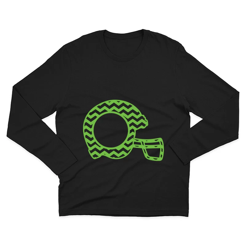 Casque de football vert en zigzag Homme Manches Longues T-Shirt