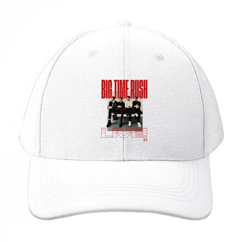 Big Time Rush Band Promotional Photo with Red Typography Design Baseball Cap