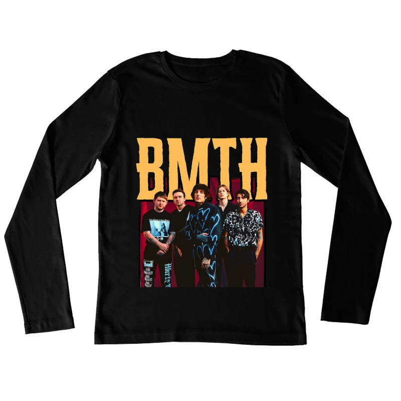 Bring Me The Horizon Band Promotional Photo With Yellow Text Female Long Sleeve T-Shirt