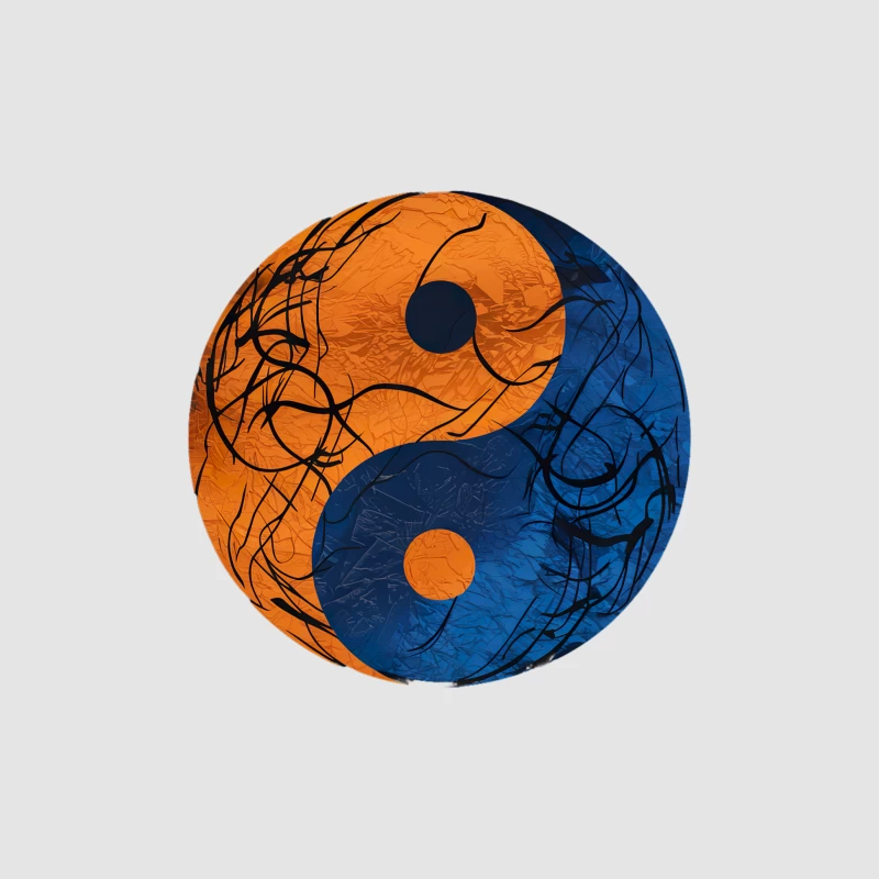 Symbole Yin Yang avec motifs Homme Sweat à capuche
