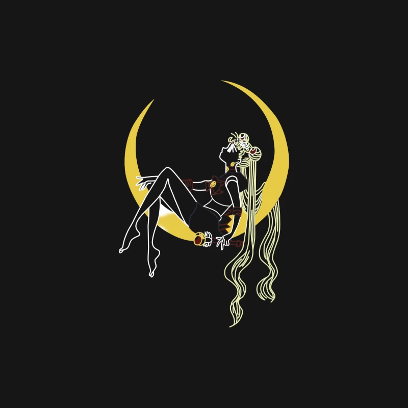 Anime-Mondprinzessin mit Schwert und Mond Herren Langarm T-Shirt