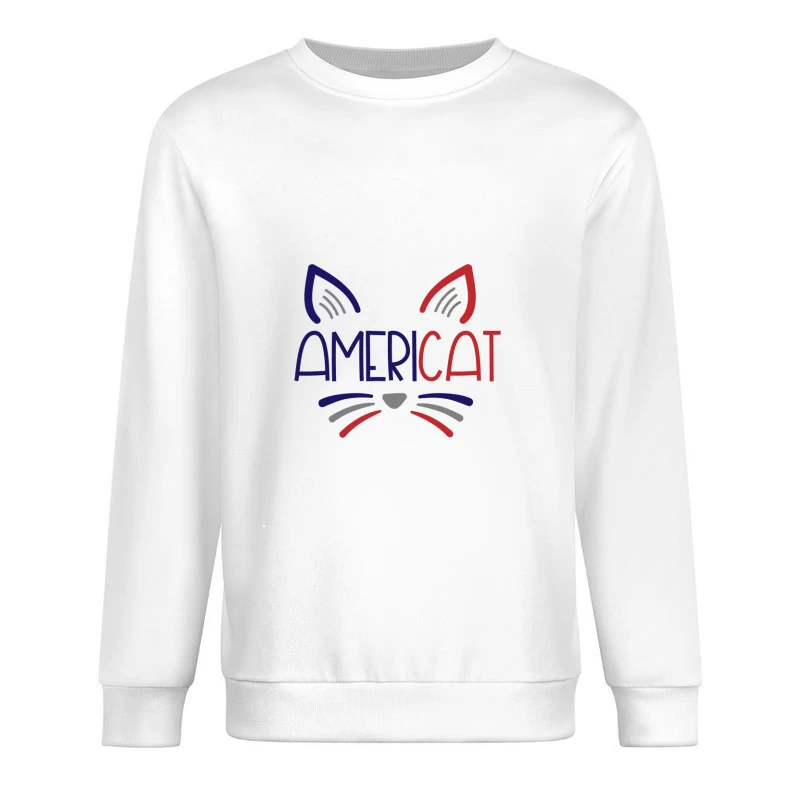 Design de chat patriotique Americat Homme Sweat-shirt à enfiler