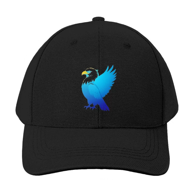 Majestic Blue Gradient Eagle Illustration Baseball Cap