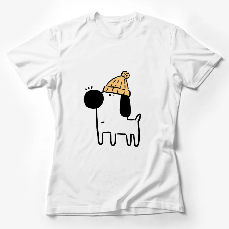 Hund mit Mütze Illustration Damen T-Shirt