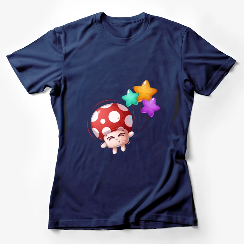 Champignon flottant avec des ballons étoilés Femme T-Shirt