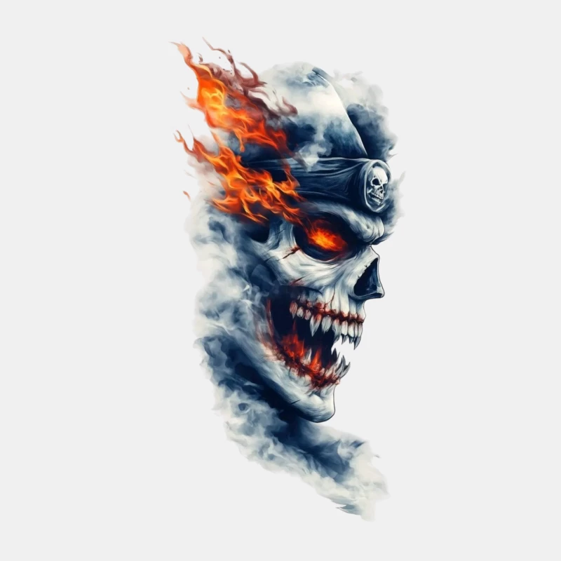 Fiery Ghost Skull Artwork Male Tank Top