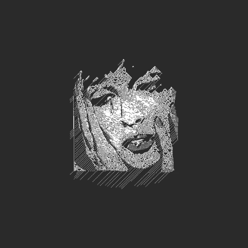 Crying Girl Pop Art Abstract Design Baseball Cap