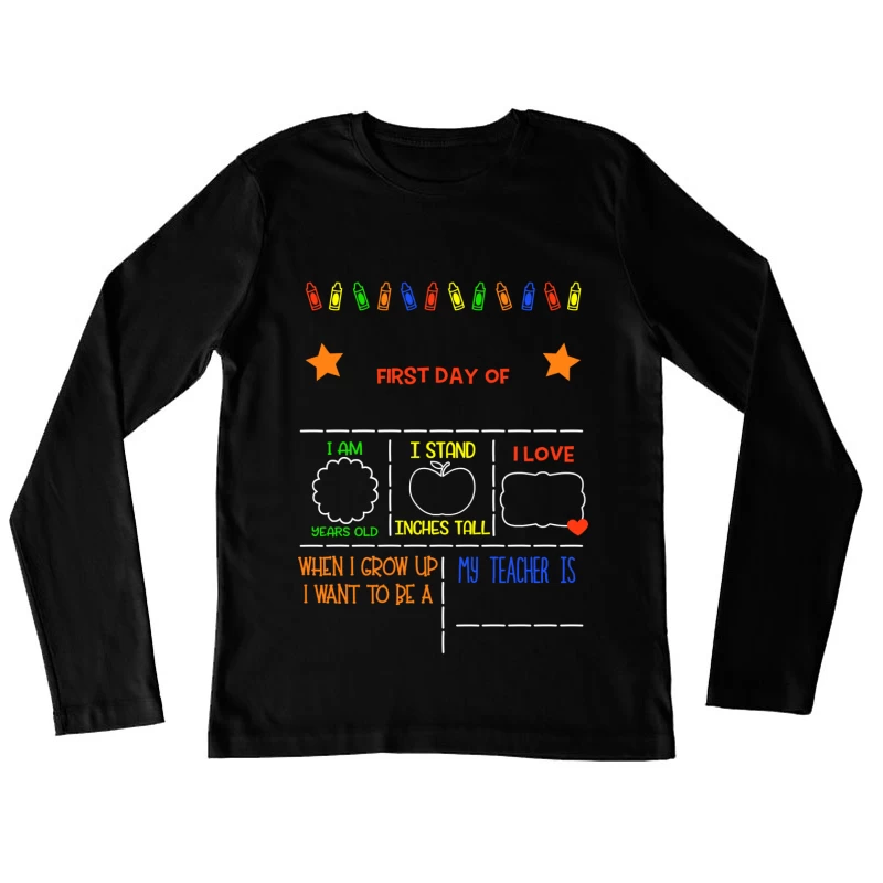Affiche pour le premier jour d'école Femme Manches Longues T-Shirt