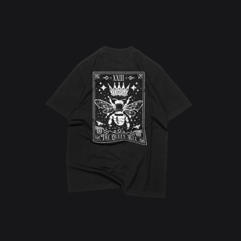 Schwarzes T-Shirt mit Königin-Biene Design Herren Pullover Hoodie