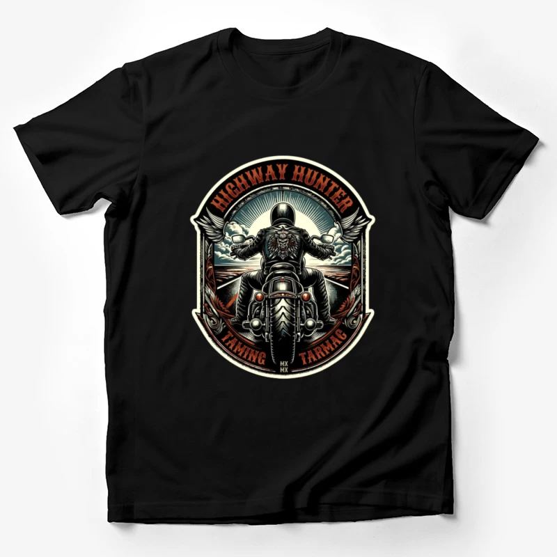 Motorradfahrer auf der Autobahn Herren T-Shirt