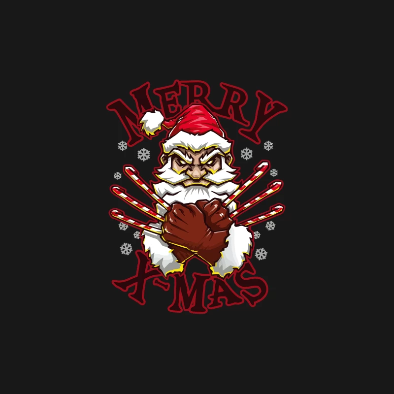 Muscle Santa: Merry X-Mas with Attitude Tapestry