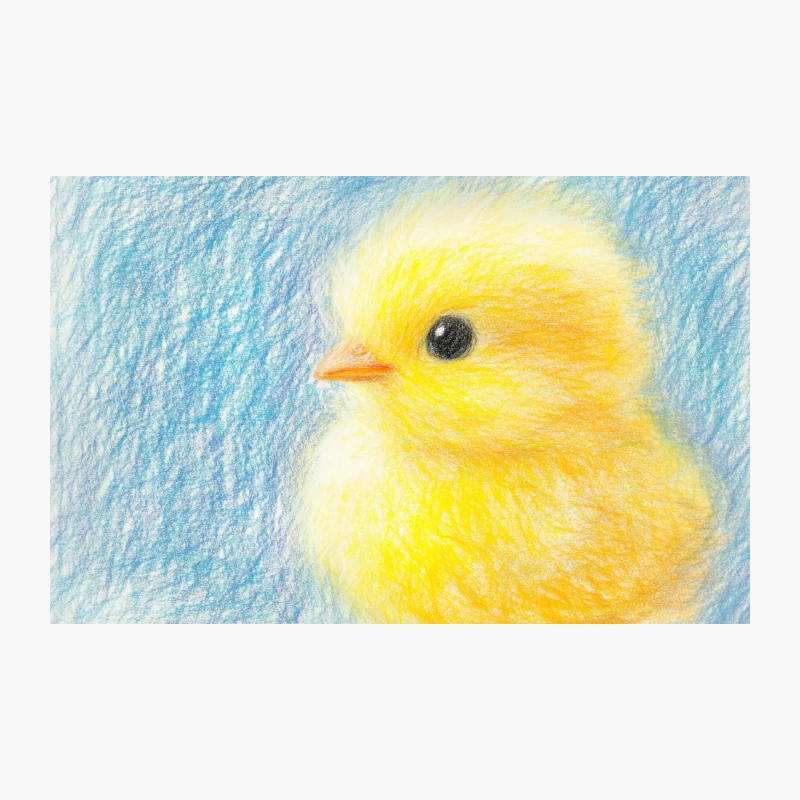 Adorable Yellow Baby Chick Colored Pencil Drawing Travel Mug